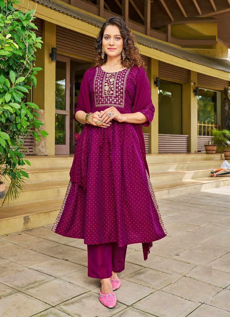Hirwa Sindoor Slub Silk Readymade Suits Catalog
